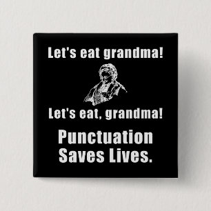 Badge Carré 5 Cm Laisse manger la grand-maman