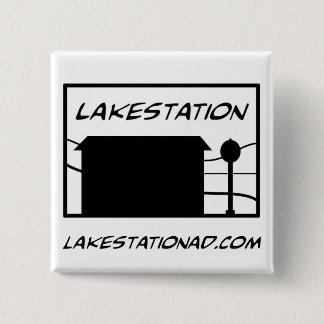 Badge Carré 5 Cm Lakestation - bouton