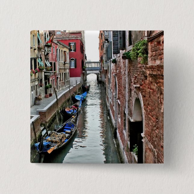 Badge Carré 5 Cm L'allée de Venice (Devant)