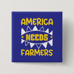 Badge Carré 5 Cm L'Amérique a besoin d'agriculteurs