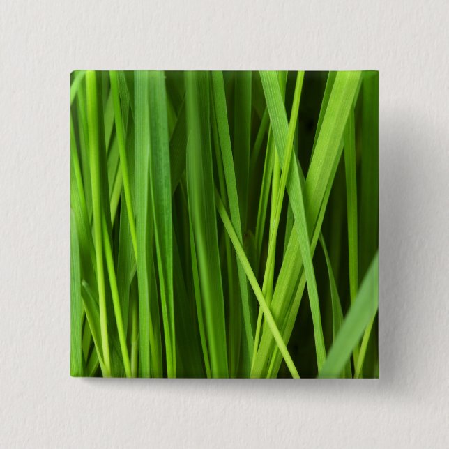 Badge Carré 5 Cm Lames d'herbe (Devant)