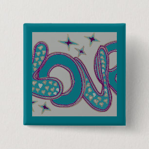 Badge Carré 5 Cm L'amour dans le style années 1960