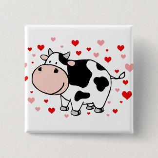 Badge Carré 5 Cm L'amour de la vache
