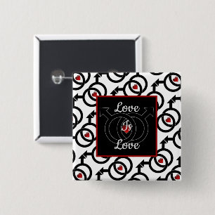 Badge Carré 5 Cm L'amour du mariage gay est amour Carré bouton