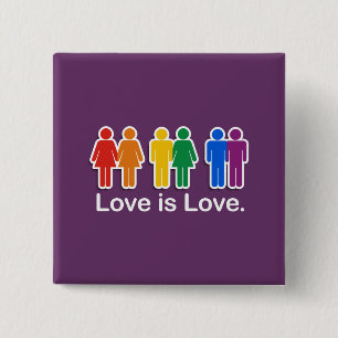 BADGE CARRÉ 5 CM L'AMOUR EST BASIC D'AMOUR