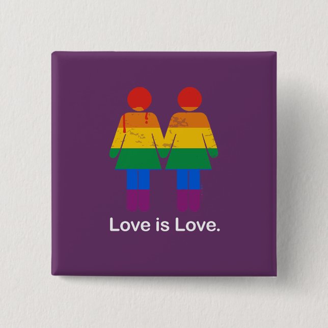 Badge Carré 5 Cm L'AMOUR EST L'AMOUR COUPLE LESBIEN -.png (Devant)