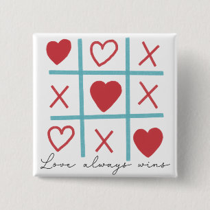 Badge Carré 5 Cm L'amour gagne toujours