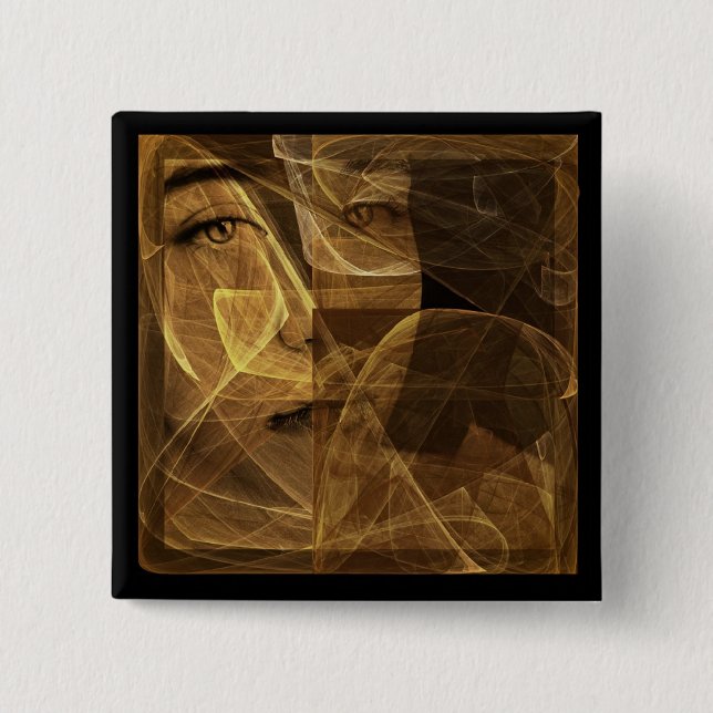 Badge Carré 5 Cm l'amour ne vivent ici plus (Devant)