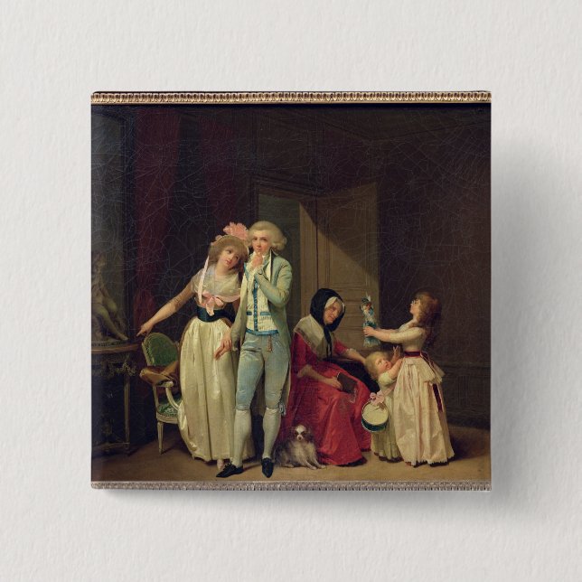 Badge Carré 5 Cm L'amour s'éteignent lui, ou le Philosopher (Devant)