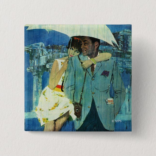 Badge Carré 5 Cm L'amour vient à Mlle Lucas (Devant)