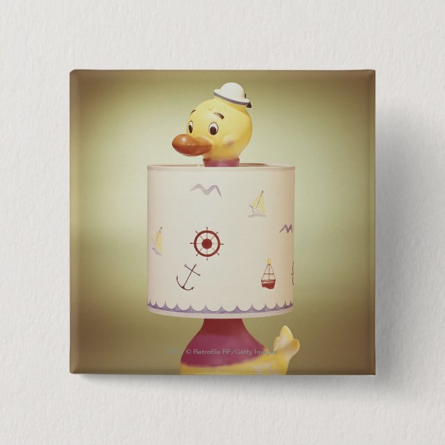 Badge Carré 5 Cm Lampe de canard de jouet (Devant)