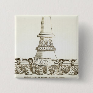 Badge Carré 5 Cm Lampe en bronze d'Etruscan dans le musée de