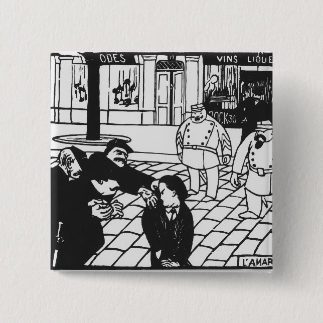 Badge Carré 5 Cm L'anarchiste, 1892 (Devant)