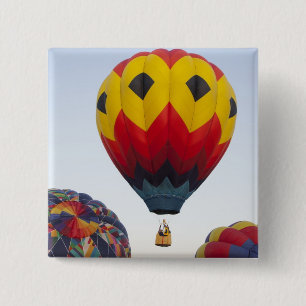 Badge Carré 5 Cm Lancement de montgolfières