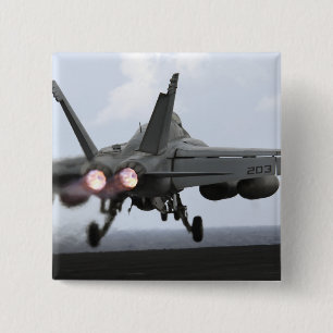 Badge Carré 5 Cm Lancements superbes d'un frelon de F/A-18E