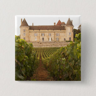 Badge Carré 5 Cm L'ancien château médiéval de Rully dans la Cote