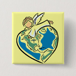 Badge Carré 5 Cm L'Ange de la Terre -