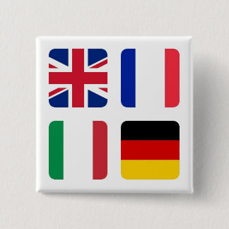 Badge Carré 5 Cm Languages spoken - Langues parlées
