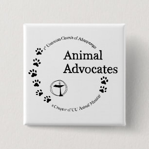 Badge Carré 5 Cm L'animal d'UU préconise le logo