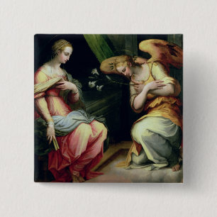 Badge Carré 5 Cm L'annonce (huile sur le panneau) 3