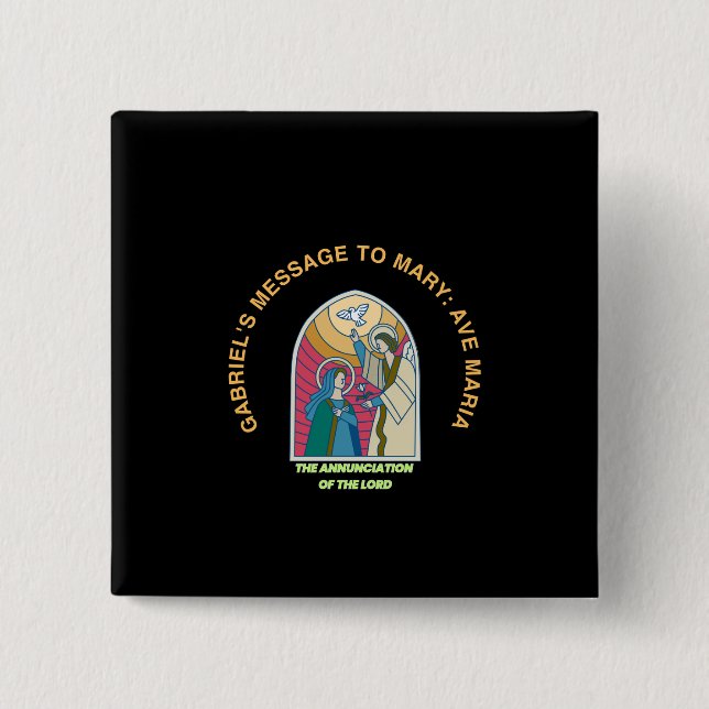 Badge Carré 5 Cm L'Annonciation du Seigneur (Devant)