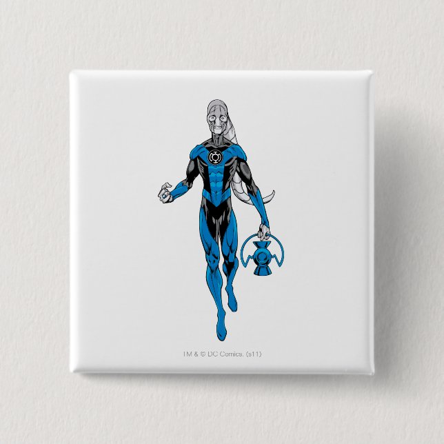 Badge Carré 5 Cm Lanterne bleue 4 (Devant)