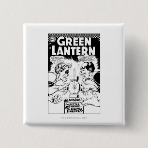 Badge Carré 5 Cm Lanterne verte contre Sinestro, noir et blanc