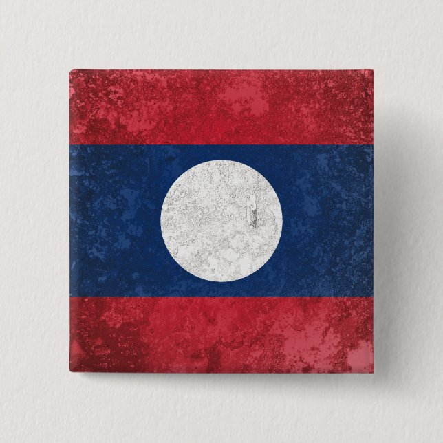 Badge Carré 5 Cm Laos (Devant)