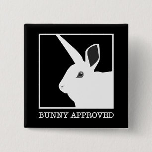 BADGE CARRÉ 5 CM LAPIN APPROUVÉ