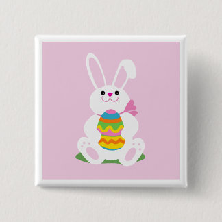 Badge Carré 5 Cm Lapin de Pâques