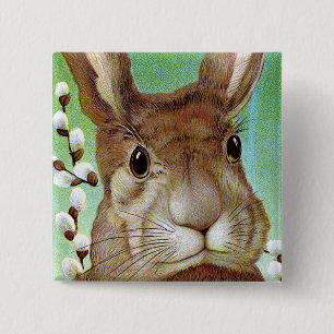 Badge Carré 5 Cm Lapin de Pâques