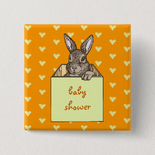 Badge Carré 5 Cm lapin jaune dans la boîte