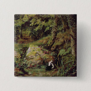 Badge Carré 5 Cm Lapins égarés