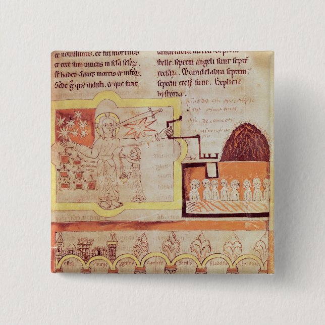 Badge Carré 5 Cm L'apparition du fils de l'homme (Devant)