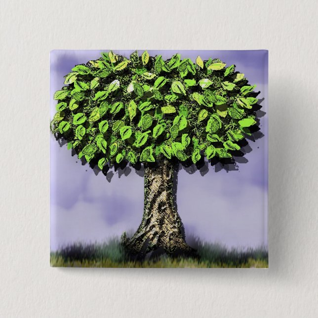 Badge Carré 5 Cm L'arbre (Devant)