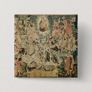 Badge Carré 5 Cm L'arbre de Jesse