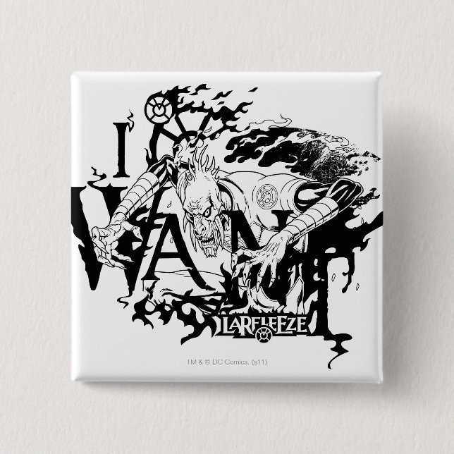 Badge Carré 5 Cm Larfleeze - Agent Orange 13 (Devant)