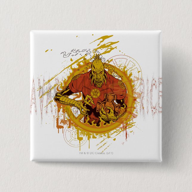 Badge Carré 5 Cm Larfleeze - Agent Orange 14 (Devant)