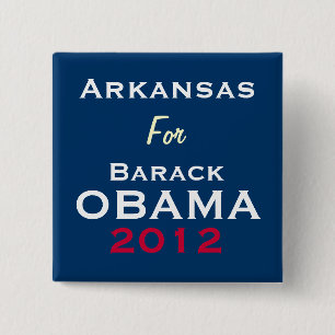 Badge Carré 5 Cm L'ARKANSAS pour le bouton de campagne d'OBAMA 2012