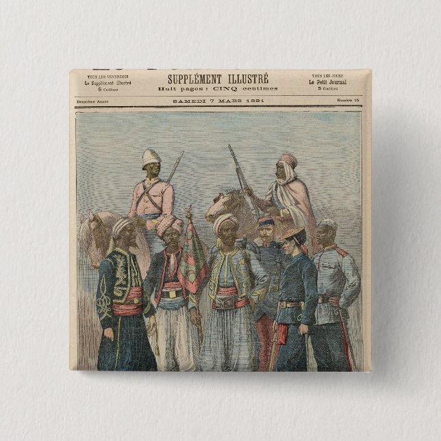 Badge Carré 5 Cm L'armée coloniale (Devant)