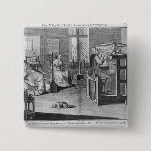 Badge Carré 5 Cm L'art du Bas-Cadre-Travail-Tricot