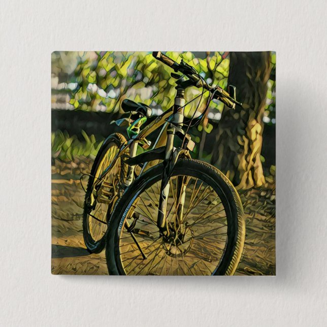 Badge Carré 5 Cm L'artisanat du vélo (Devant)