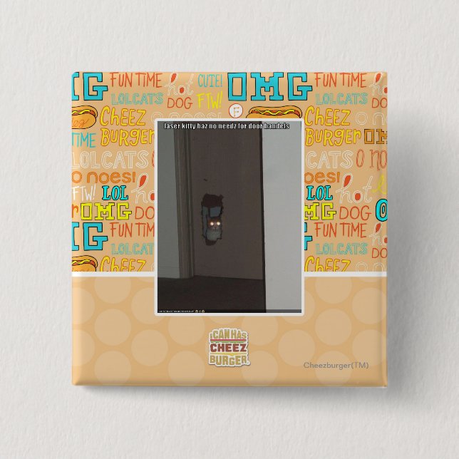 Badge Carré 5 Cm Laser Kitty (Devant)