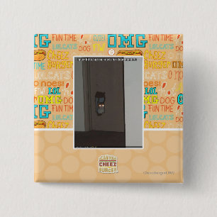 Badge Carré 5 Cm Laser Kitty