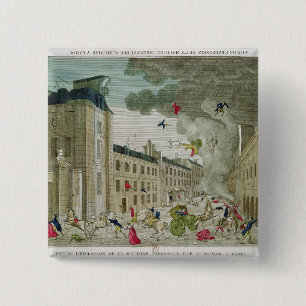 Badge Carré 5 Cm L'assassinat essayé de Napoleon Bonaparte