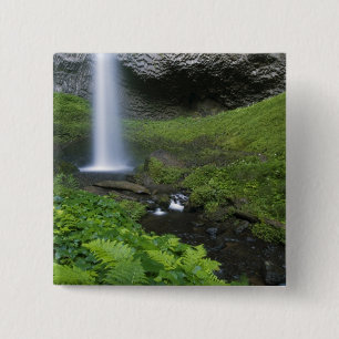 Badge Carré 5 Cm Latourell Falls, Columbia River Gorge, Oregon,