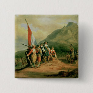 Badge Carré 5 Cm L'atterrissage de janv. van Riebeeck