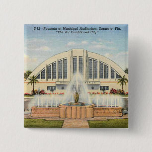 Badge Carré 5 Cm L'auditorium municipal de Sarasota