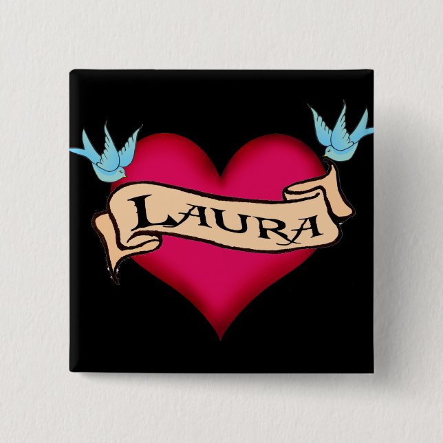 Badge Carré 5 Cm Laura - T-shirts et cadeaux faits sur commande de (Devant)