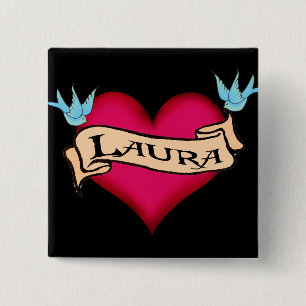 Badge Carré 5 Cm Laura - T-shirts et cadeaux faits sur commande de